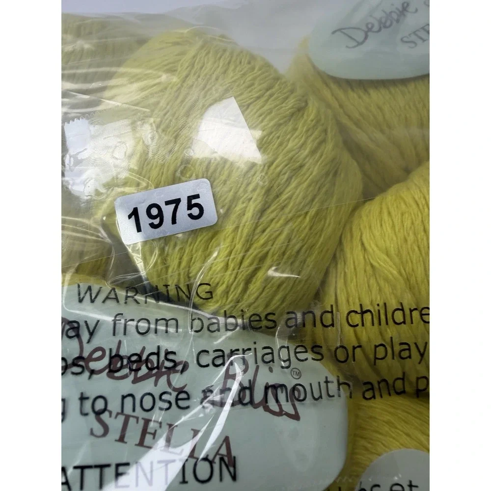 10 Skeins Debbie Bliss Stella Yellow Silk Rayon Cotton